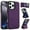 Darkpurple, variant on Back Case for iPhone 16 Pro Max, Card Slots Kickstand PU Leather Magnetic Button Shockproof Protective Stylish Ultra Slim Phone Case Cover Compatible with iPhone 16 Pro Max, Brown