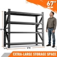 thumbnail image 5 of IKIMI 63"H 4-Tier Metal Heavy Duty Garage Shelving, 3000Lbs Adjustable Garage Storage Shelves Storage Racks for Home, Garage, Basement, Warehouse, 63"H x 67"W x 23.6"D, 5 of 8