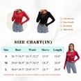 thumbnail image 4 of Galabris Womens Long Sleeve Tops Sexy See Through Slim Fitted T-shirt Deep U Stretchy Crew Neck Tee, 4 of 8