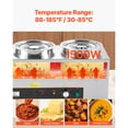 thumbnail image 3 of KFFKFF Electric Soup Warmer, Three 6.34QT Stainless Steel Round Pot with 86~185°F Adjustable Temp, 1500W Commercial Bain Marie with Anti-dry Burn and Reset Button, 3 of 9
