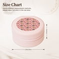 thumbnail image 2 of Yiaed Retro 70s 60s Hippie Flower Print Travel Jewelry Case Bridesmaid Gift Boxes Jewelry Travel Organizer Small Round Jewelry Box Mini Storage-Pink, 2 of 7
