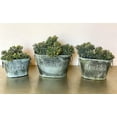 thumbnail image 2 of 3 Metal Buckets Herbs Planters W Handles Decorative Storage Container Distressed Tarnished Silver Rustic Indoor Outdoor, 2 of 5