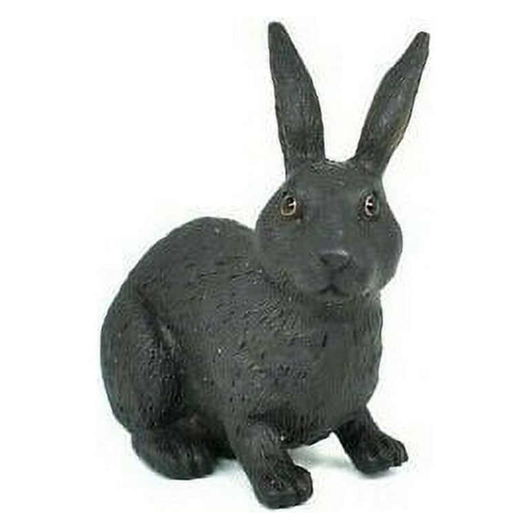 Rabbit Black Realistic Small Toy Model Plastic Replica