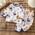 thumbnail image 2 of CAUYDY Baby Boys Sleepers Little Kid Pajamas Fall Winter Long Sleeve Shirt Elastic Waist Pants 2 Piece Soft Set Child Outfits Toddler Clothes for Boy 2T-5T Sizes 4-5 Years,Dark Blue, 2 of 5