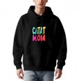 thumbnail image 2 of Men's Long Sleeve Hooded Pullover Sweatshirt - Relaxed Fit with Front Pocket Colorful ' CATAT MOM ' Graphic Design, 2 of 7