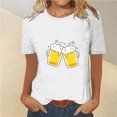 thumbnail image 3 of Tops Cortos para Mujeres, Oktoberfest Casual Impreso Cuello Redondo Manga Corta Camiseta Top Hecho de Poliéster para la Primavera Verano Uso Diario, Camisetas Casuales de Mujer, 3 of 4