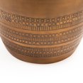thumbnail image 6 of Modern Round Aluminum Hammered Embossed Texturing Metal Side Coffee Table, Hand-Stamped Iron, Boho Accent Side Table, Drum Shaped Fully Assembled, for the Living Room and Bedroom, Brass color, 6 of 9