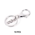 thumbnail image 3 of 10Pcs Keychain Long Snap Self-Assembly for Jewelry Handmade Lobster Lanyard Metal Clasp Key Hook Handbag Components Making Accessories Silver, 3 of 9