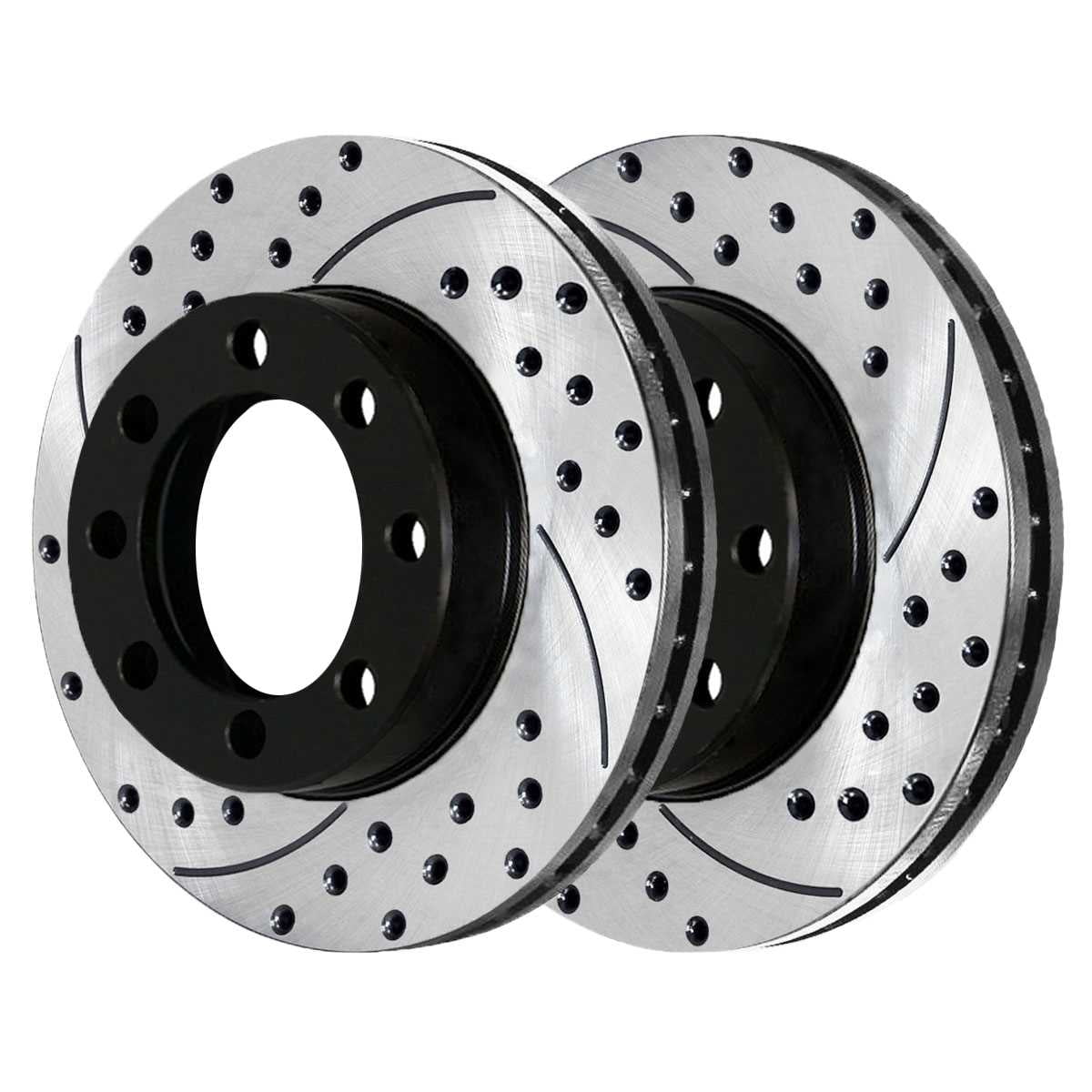 Front Coated Drilled Slotted Disc Brake Rotors And Ceramic Pads Kit For Ram 2500 3500 1500 Dodge