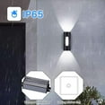 thumbnail image 4 of Aplique de pared para exteriores LED Lámpara de pared para exteriores de metal moderno a prueba de agua Luz para exteriores / interiores para patio Jardín Terraza Cerrar pared Patio Villa Corredor Bl JAMW Sencillez, 4 of 4