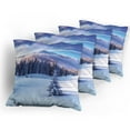 thumbnail image 5 of Ambesonne Winter Throw Pillow Cover 4 Pack, Mountain Peaks Snowy, 24", Blue White, 5 of 7