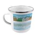 thumbnail image 2 of Winter Steel Camping Mug, Christmas Season Themed Snowy Digital Art Multicolored Houses and Reflection on Sea, Printed Thermal Cup for Camping and Outdoor Activities, by Ambesonne, 2 of 2