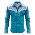 thumbnail image 4 of Camisetas de Navidad de Manga Larga de los Hombres Imprimir de Moda Casual Manga Larga Turndown Collar Blusa para Primavera Invierno Al Aire Libre Diario, 4 of 4