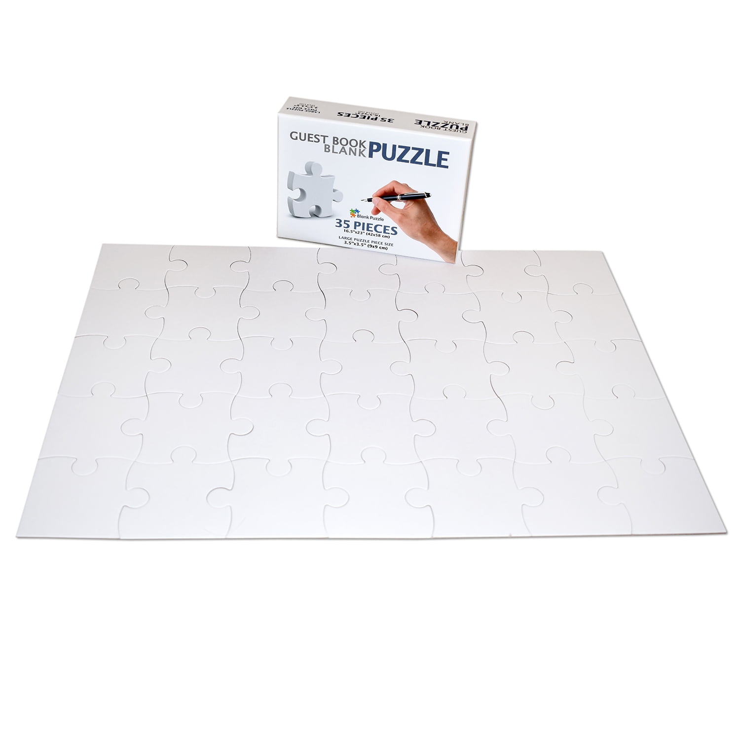 35 Large Numbered Pieces Blank Puzzle 23x16 in Piece Size 3.5x3.5 in 58x42 cm 