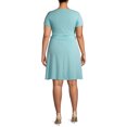 thumbnail image 3 of Ella Samani Women's Plus Size Short Sleeve Easy Knit Wrap Dress, 3 of 6