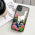 thumbnail image 1 of Funda de teléfono con Gato y flores para iPhone, carcasa trasera dura y suave a la moda para modelos 14 Pro Max, 11, 12 Pro, 13Pro Max, XS Max, XR, X, 8, 7Plus, SE Fivean unisex, 1 of 2