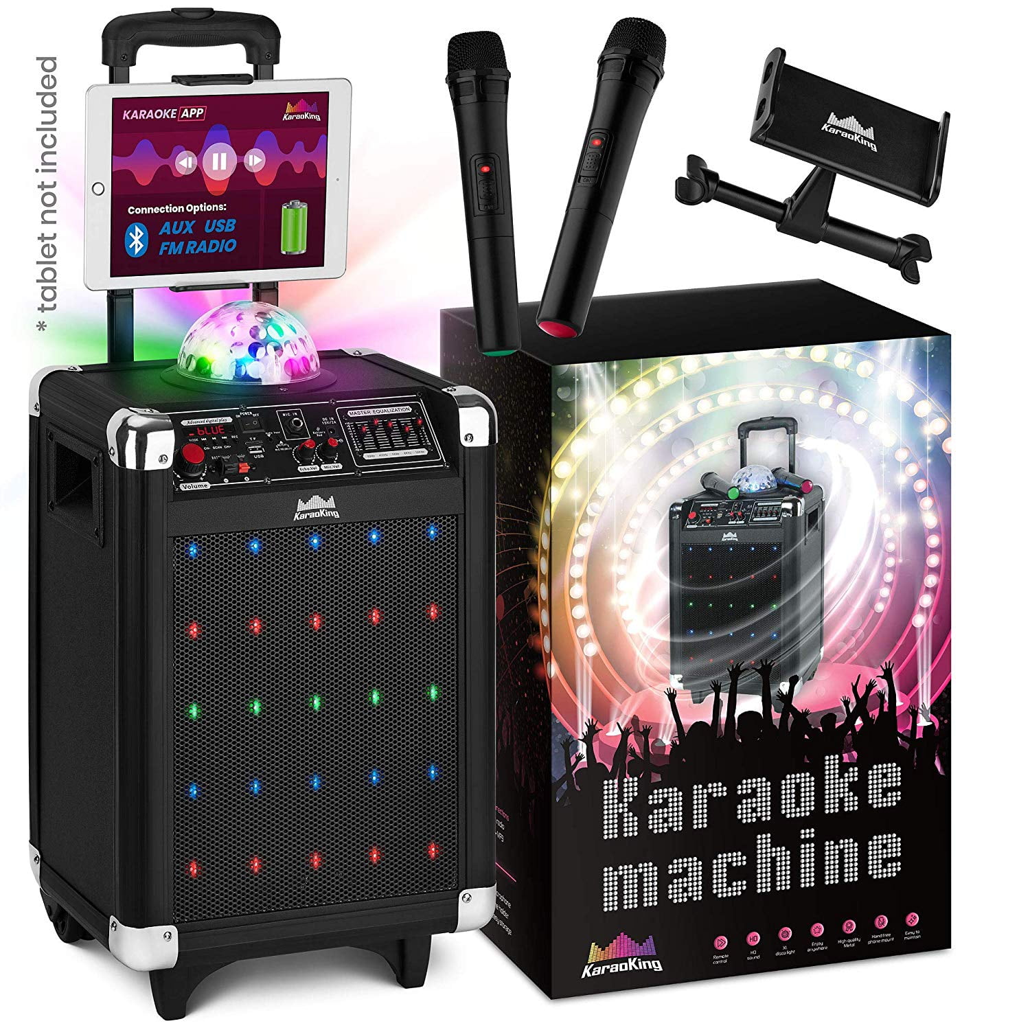 Knox Gear Portable Rechargeable Karaoke Machine with Wireless 