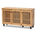thumbnail image 2 of Baxton Studio Fernanda Modern and Contemporary Oak Brown Finished Wood 3-Door Shoe Cabinet, 2 of 11
