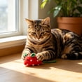 thumbnail image 4 of Strawberry Mouse Cat Plush Toy, Fruit Shaped Interactive Kitten Play Toy with Long Tail for Indoor Cat Entertainment, 4 of 6