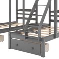 thumbnail image 7 of Full over Twin & Twin Bunk Bed, Wooden Triple Bunk Beds with Drawers and Ladder, Gray, 7 of 7