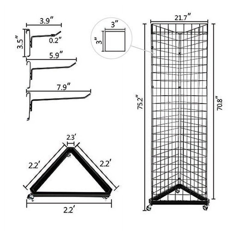 Display Racks For Vendor Events Bonnlo 2' X 6' Standing Grid Panel ...
