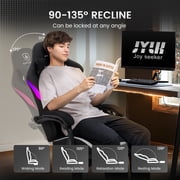 GTPLAYER RGB Gaming chair with footrest and Lumbar Support , Ergonomic LED Light Office Chair for Adults
