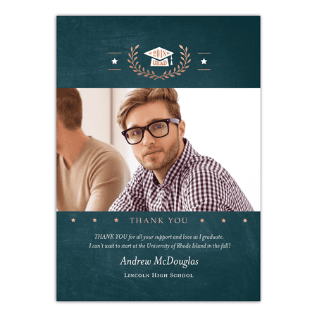 Golden Stars Graduation Thank You Card