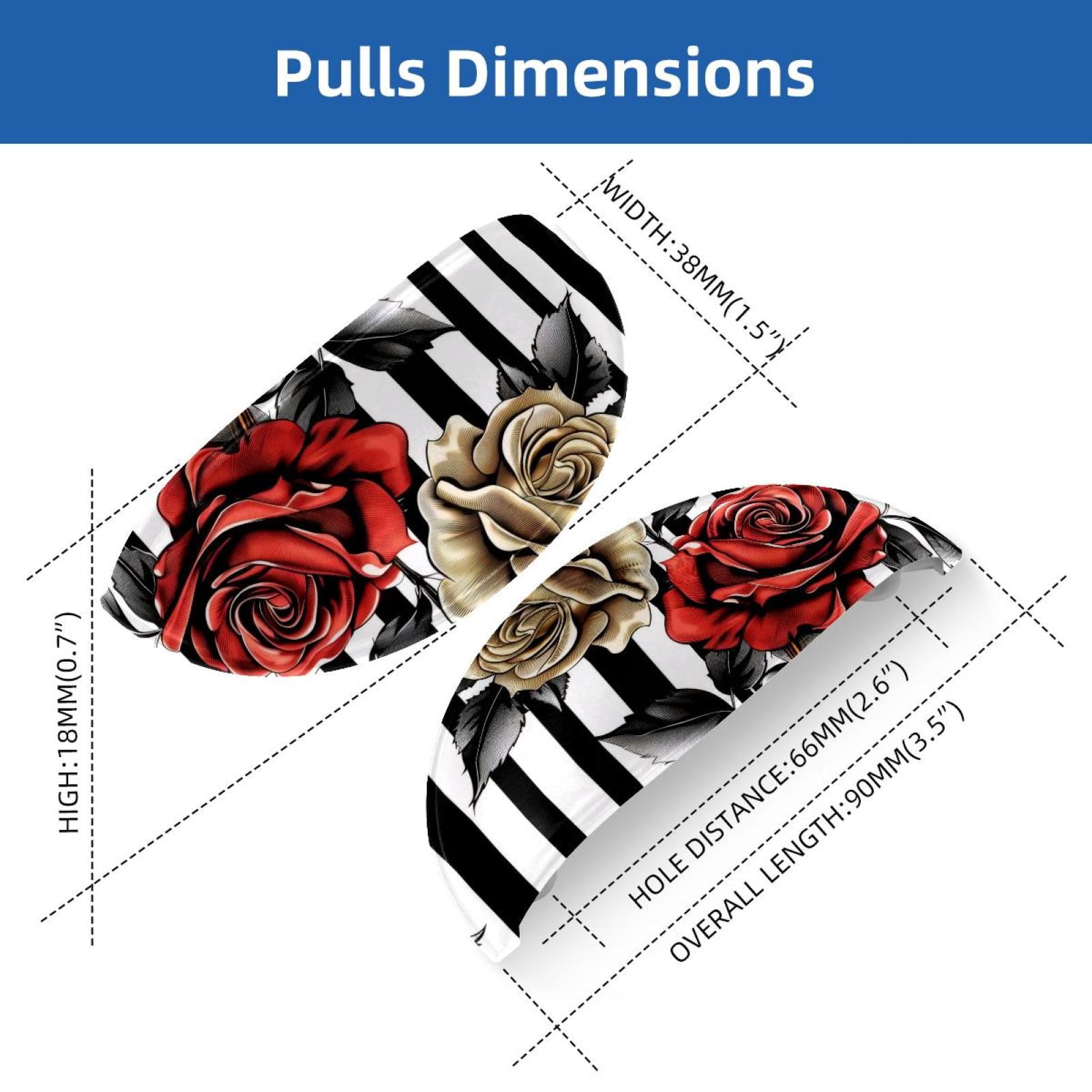 PhooArto 6 Pcs Cup Drawer Pulls, Roses Flower Lines Pattern Shell Shape Handles Cabinet Knobs for Dresser Cupboard Closet Wardrobe with Screws