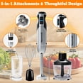 thumbnail image 5 of Vaparinckl Immersion Blender, 24-Speed 1100W Stainless Steel Handheld Blender, 5-in-1 with Turbo, Hand Mixer Stick Blender with Chopper, Beaker, Whisk&Milk Frother for Kitchen, Smoothies, Food Mixer, 5 of 9
