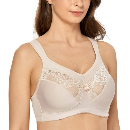 

DELIMIRA Women s Wireless Minimizer Support Unlined Full Coverage Plus Size Bra