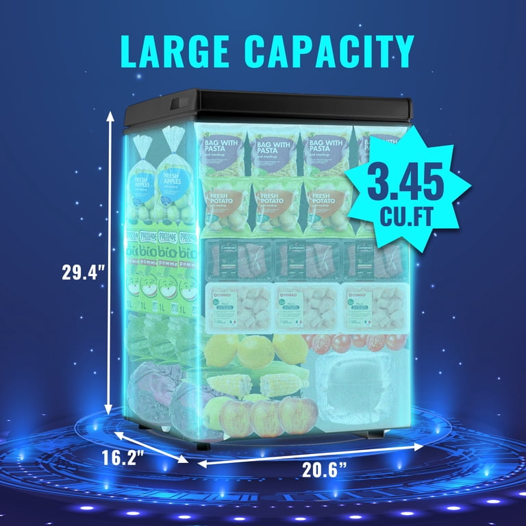 WANAI 3.5 Cu.ft Efficient Chest Freezer with Removable Storage