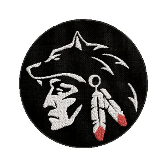 Comanche Dog Soldier Embroidered Patch Iron-On Applique, Cosplay Vest Clothing Badge Back Packs Uniform DIY