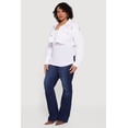 thumbnail image 3 of Women's Plus Size Almost Famous Cropped Frayed Hem Denim Jacket, 3 of 4