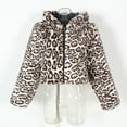 thumbnail image 4 of Hooded Leopard Print Jacket Plush Cropped Jacket Autumn Winter Jacket, 4 of 7