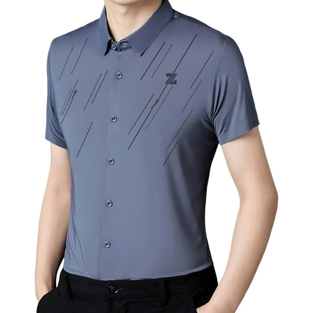 Camisa de manga corta jinwen para hombre ropa de calle ligera y elegante camisa de rayas