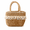 Khaki, variant on Straw Woven Top-Handle Handbag, Rattan Style Basket Tote Purse with Secure Tight Weaving, Lightweight Summer Beach Bag for Seaside Vacations, Photo Shoot Props, and Casual Daily Wear