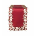 thumbnail image 2 of Gold Lace Burgundy Table Runner - Dresser Scarf European Embroidery - Perfect for Kitchen Dining Room Home Decor Wedding Receptions - 14 x 108 inches - The Tarantino Collection, 2 of 7