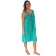 thumbnail image 3 of Women's Silky Feeling Sleeveless Sexy Nightgown with Sequins and Ribbon Roses Design, Teal Medium, 3 of 5