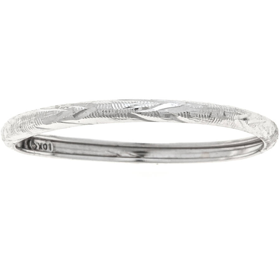 Body Expressions - 10kt Solid White Gold Thumb Ring In A Diamond-Cut ...