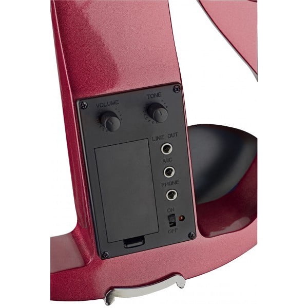 Stagg Futuristic 4/4 Electric Violin w/ Soft Case & Headphones - Metallic Red