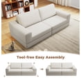 thumbnail image 4 of Modular Sectional Sofa, Single-seater Modular Lazy Sofa, Left Armrest Cloud Couch Floor Chair for Living Room, Bedroom and Apartment, White, 4 of 8