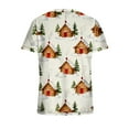 thumbnail image 5 of qolati Christmas Scrub Tops Women Oversized Snowflake V Neck Short Sleeve T Shirts Casual Nursing Work Shirts Xmas Print Holiday Tops with Pockets, 5 of 6