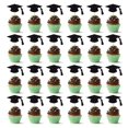 thumbnail image 3 of Topper para cupcakes Leetaivie de 24 piezas con brillo negro para graduación, 3 of 5