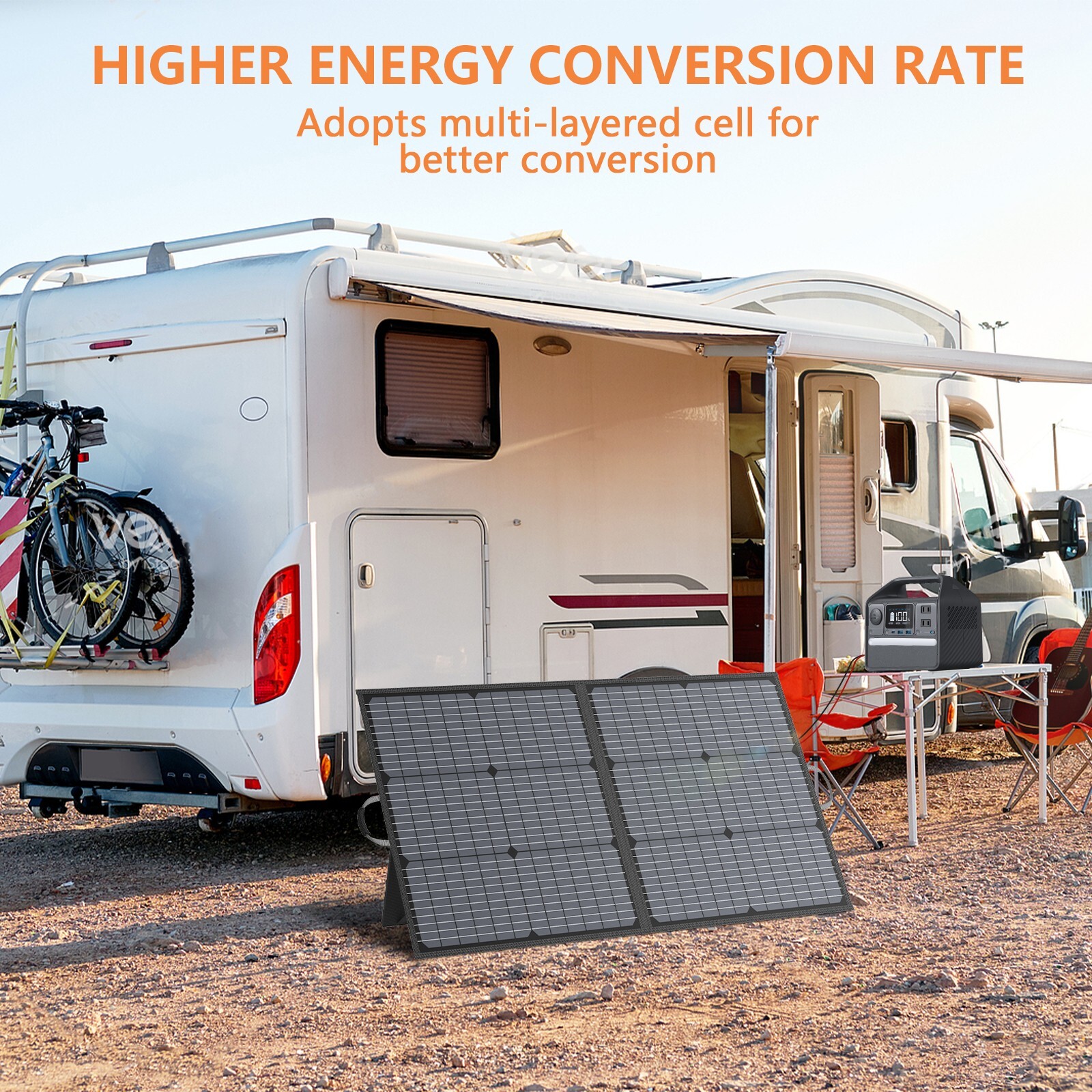 MHPOWOS XT60 110W Solar Panel Rv Solar Panel Kit Foldable Solar Charger