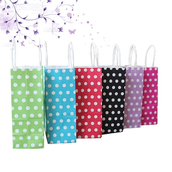 PENIKOKO 6-Pack Red Portable Bags for Birthday Candy, Party Favors, Goodie Bags, and General Use Packaging