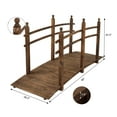 thumbnail image 4 of VINGLI 7.5 ft Garden Bridge Wooden Arch Footbridge Carbonized Brown Wood, 4 of 9