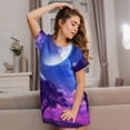 thumbnail image 3 of Rocae Dreamy Colorful Starry Sky for Nightgowns for Women Sleep Shirts Short Sleeve Nightshirt Pullover Nightdress, 3 of 6
