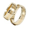 thumbnail image 5 of Pompeii3 Gold Matching His Hers Two Tone Wedding Ring Band Set, 5 of 5