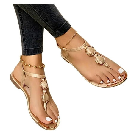CHOII Clearance Womens Sandals Flip Flops for Women Women s Orthopedic Sandals Wedge Flip-flops Outer Beach Sandals Comfortable Shoes With Ergonomic Soles Thong Sandals Beige/8