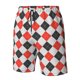 thumbnail image 4 of Balery Red and black argyle Traje de Baño Estilo Hawaiano para Hombre, Shorts de Secado Rápido con Bolsillos-Large, 4 of 6